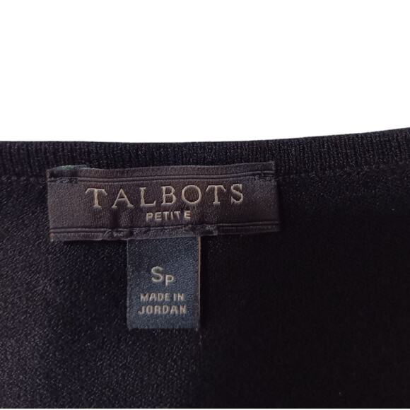 NEW TALBOTS Knit Top Blouse Stretchy Petite Small‎ Flared Cuffs Textured Sleeves - Picture 7 of 8
